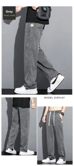 Men's Summer Loose Lyocell Jeans with Drawstring Waist