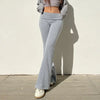 Flare Bootcut Pants for Women - Slim Low-Waisted Design