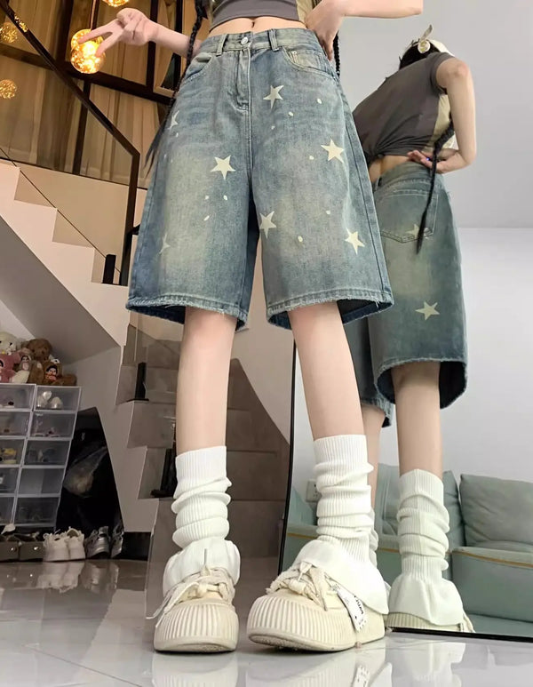 Floral Print Wide Leg Women's Jeans - Casual Comfort Denim