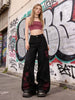 Women's Vintage Baggy Butterfly Jeans in Black