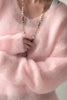 Light Pink Women's V Neck Pullover Sweater for Fall