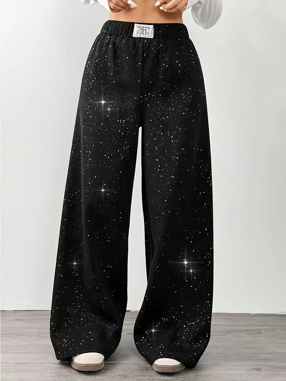 Casual Women's Floor Length Knit Pants in Polyester