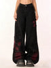 Women's Vintage Baggy Butterfly Jeans in Black