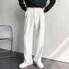 Men's White Baggy Wide Pants for Casual Spring Wear