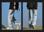 Loose Polyester Men's Jeans for Casual Spring and Autumn