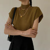 Mock Neck Solid Knit Vest for Office Ladies
