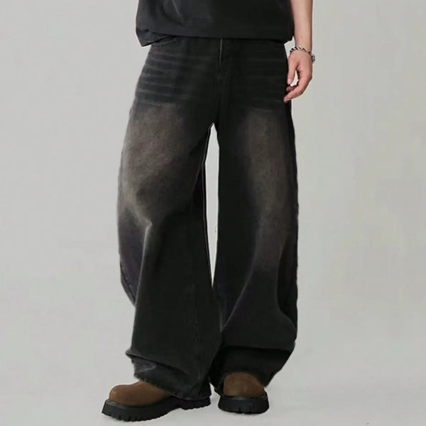 Loose Wide Leg Jeans for Men in Black and Gray