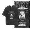 Printed Cotton Acid Washed Astronaut T-Shirt for Men