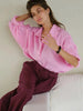 We.Fine Women's Cotton Long Sleeve Ruffled Blouse