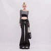 High Waist Vintage Slim Micro-flare Jeans for Women