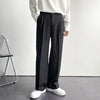 Men's White Baggy Wide Pants for Casual Spring Wear