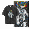 Printed Cotton Acid Washed Astronaut T-Shirt for Men