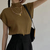 Knitted Women's Short Sleeve Vest Sweater Blouse