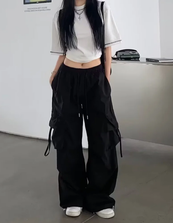 Vintage Loose Wide Leg Cargo Pants for Women