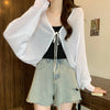 Black Ice Silk Summer Cardigan for Women - Large Size