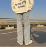 Y2K Embroidered Straight Denim Jeans for Men
