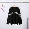 Oversized Letter Jacquard Knit Pullover for Women