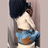 Blue High Waist Wide Leg Jeans for Women
