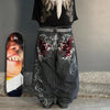 Cargo Pants for Women - Embroidered Baggy Jeans