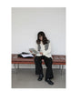 Korean Oversized Blouse with Detachable Tie for Women