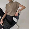 Knitted Women's Short Sleeve Vest Sweater Blouse