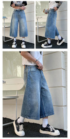 Men's Vintage High Waist Wide Leg Denim Jeans for Casual Wear