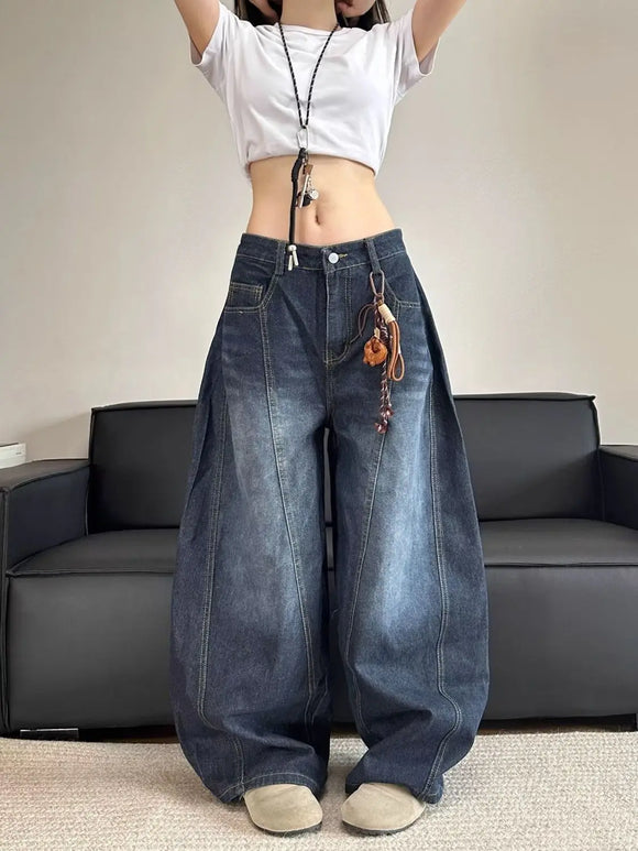 Embroidered Patchwork Denim Jeans for Women - Vintage Style