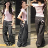 Y2K Wide Fit Women's Baggy Denim Jeans in Light Plaid