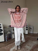 Oversized Letter Jacquard Knit Pullover for Women