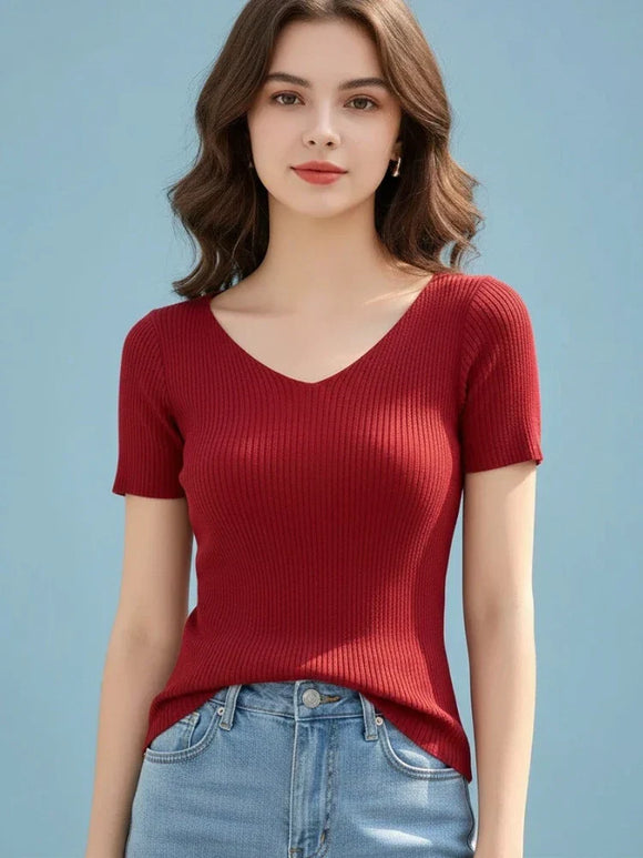 AOSSVIAO V-neck Thin Women Pullover Sweater 2026