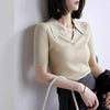 Lyocell Polo-Neck Short Sleeve Women's T-Shirt