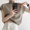 Knitted Women's Short Sleeve Vest Sweater Blouse