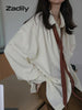 Korean Oversized Blouse with Detachable Tie for Women
