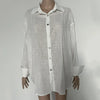 We.Fine Women's Cotton Long Sleeve Ruffled Blouse