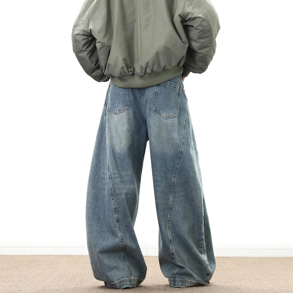 Men's Wide Leg Denim Jeans for Casual Streetwear