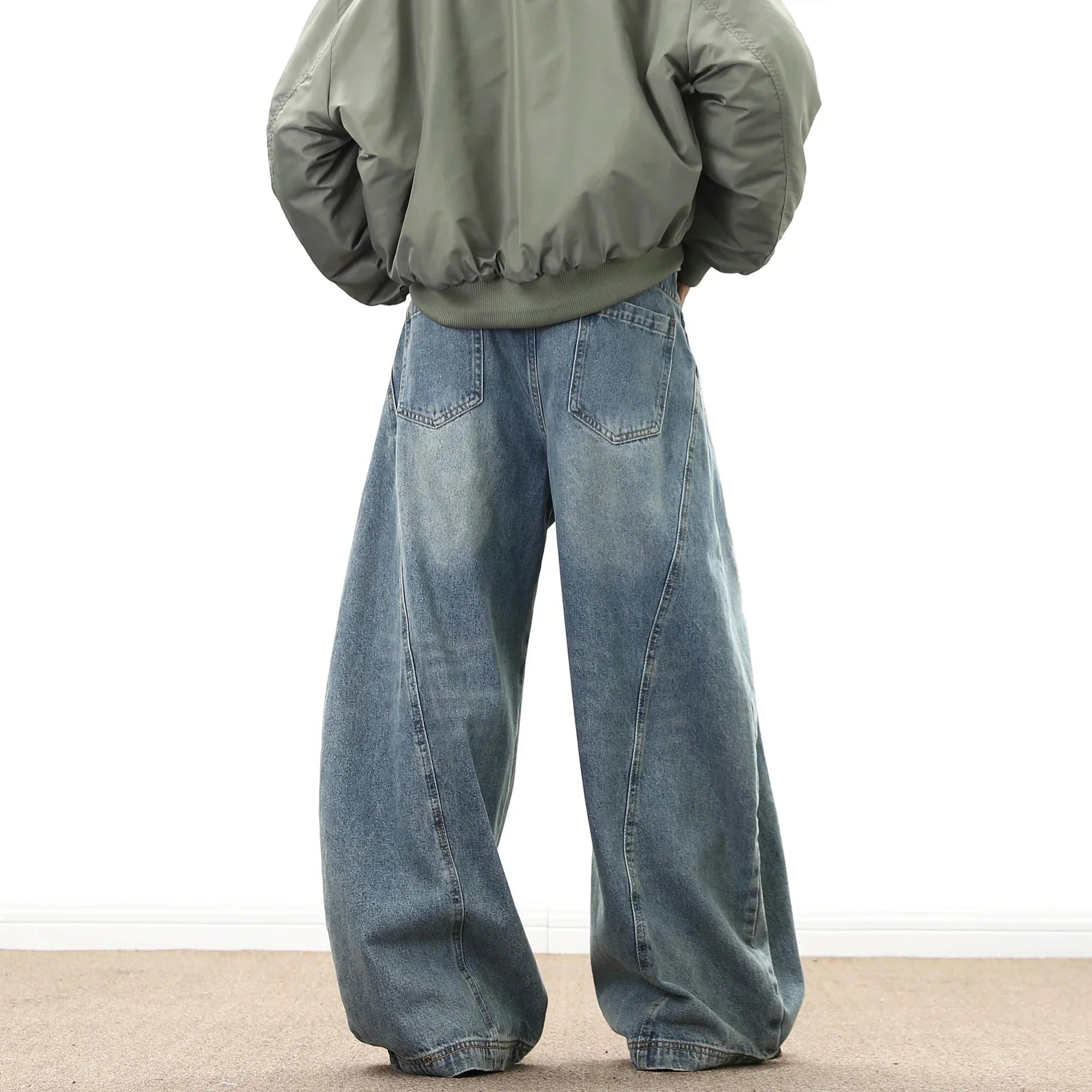 Men's Wide Leg Denim Jeans for Casual Streetwear