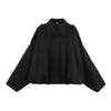 Women's Zippered Bat Sleeve Casual Jacket in Polyester