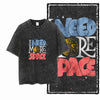 Printed Cotton Acid Washed Astronaut T-Shirt for Men
