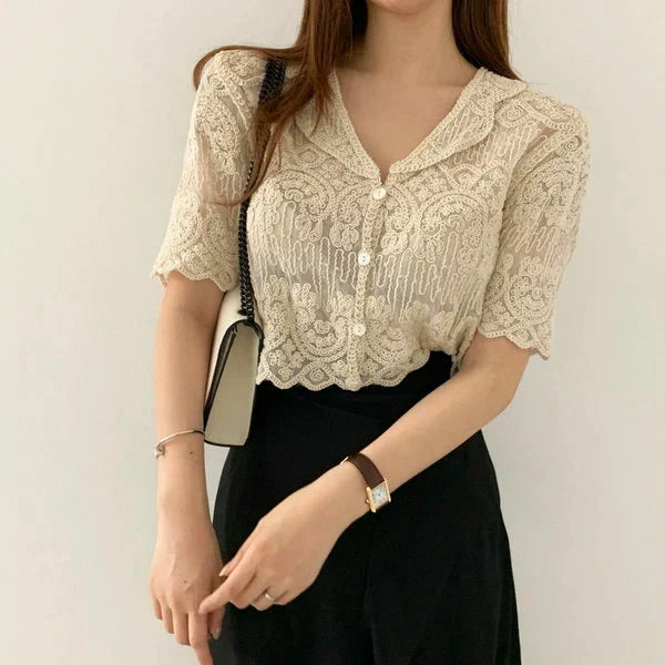 Bohemian Sheer Lace Blouse Cardigan for Women