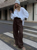 We.Fine Women's Cotton Long Sleeve Ruffled Blouse