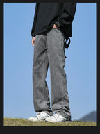 Loose Polyester Men's Jeans for Casual Spring and Autumn