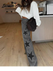 Blue High Waist Wide Leg Jeans for Women