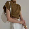 Knitted Women's Short Sleeve Vest Sweater Blouse