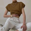 Knitted Women's Short Sleeve Vest Sweater Blouse