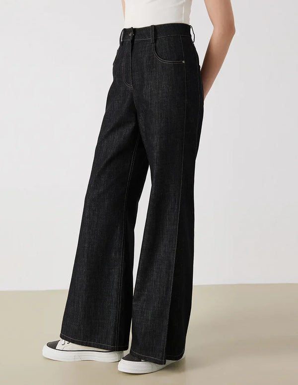 Women's High-Waisted Wide-Leg Denim Pants for Summer