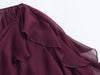 Elegant Women's V-neck Chiffon Blouse with Ruffles