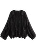 Elegant Women's V-neck Chiffon Blouse with Ruffles