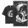 Printed Cotton Acid Washed Astronaut T-Shirt for Men