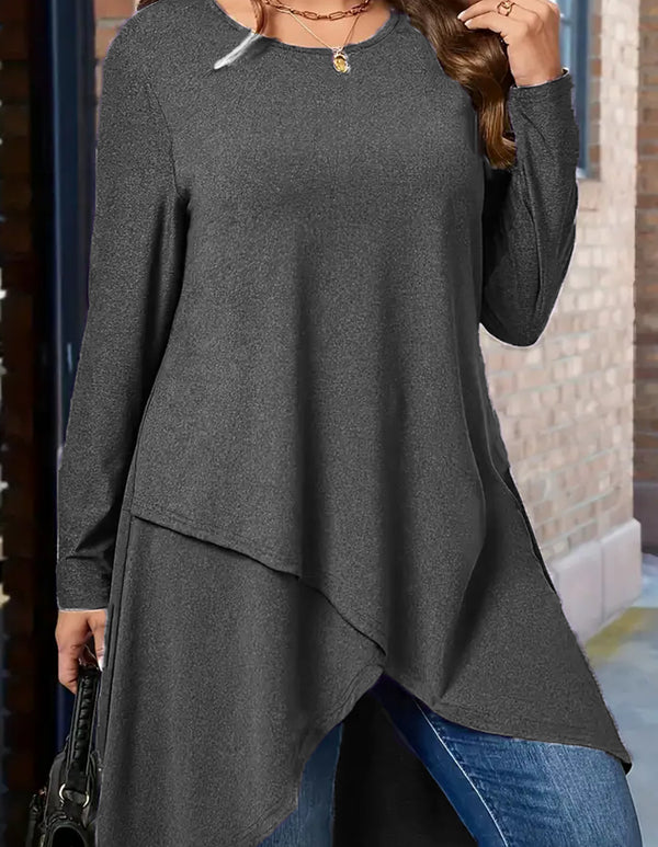 Plus Size Women's Autumn And Winter New Casual Loose Long Sleeves Outerwear Top