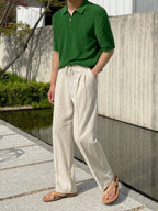 Linen Casual Straight-leg Wide Leg Pants